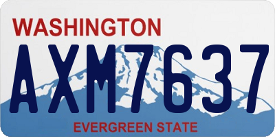 WA license plate AXM7637