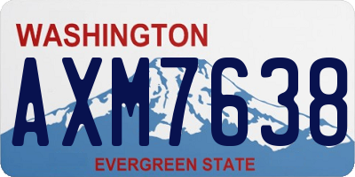 WA license plate AXM7638