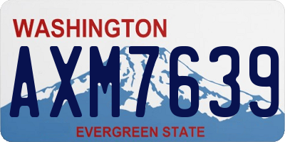 WA license plate AXM7639