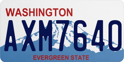 WA license plate AXM7640
