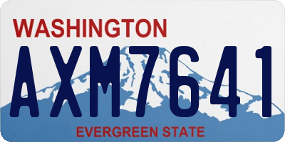 WA license plate AXM7641