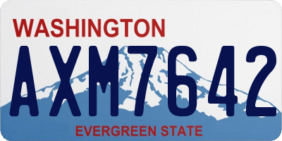 WA license plate AXM7642