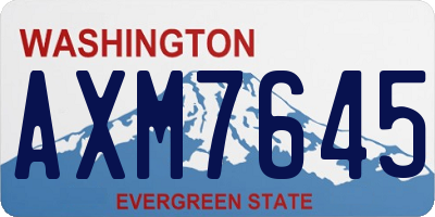 WA license plate AXM7645