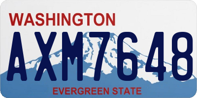 WA license plate AXM7648