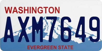 WA license plate AXM7649
