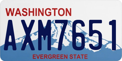 WA license plate AXM7651