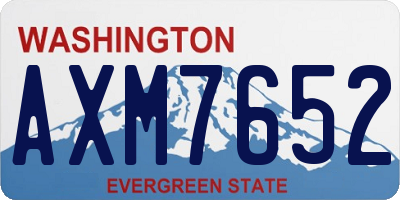 WA license plate AXM7652