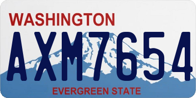 WA license plate AXM7654