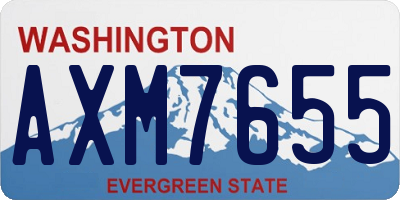 WA license plate AXM7655