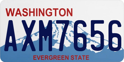WA license plate AXM7656