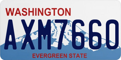 WA license plate AXM7660
