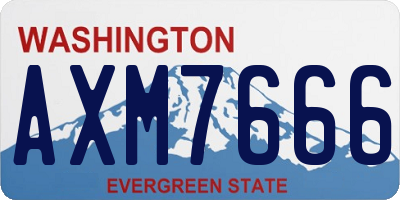 WA license plate AXM7666