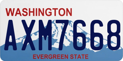 WA license plate AXM7668