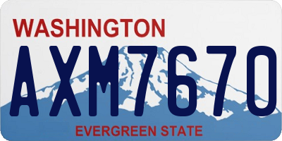 WA license plate AXM7670