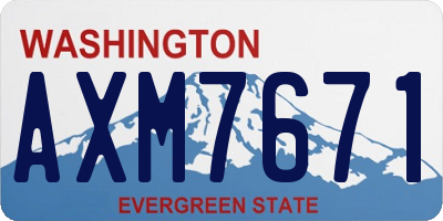 WA license plate AXM7671
