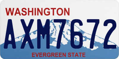 WA license plate AXM7672