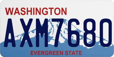 WA license plate AXM7680