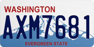 WA license plate AXM7681