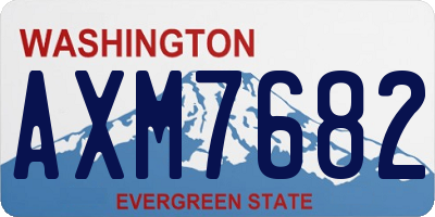 WA license plate AXM7682