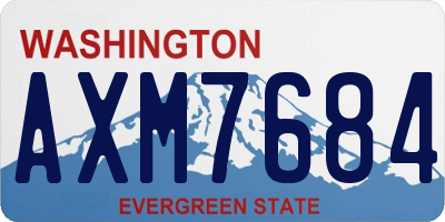 WA license plate AXM7684