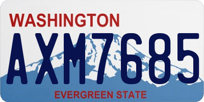 WA license plate AXM7685