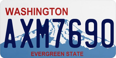 WA license plate AXM7690