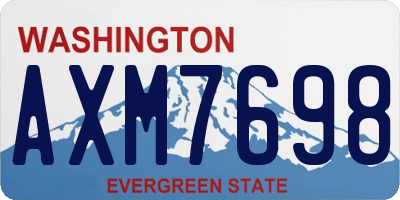 WA license plate AXM7698