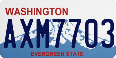 WA license plate AXM7703