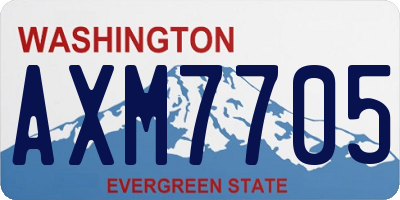 WA license plate AXM7705