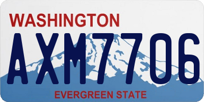 WA license plate AXM7706