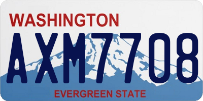 WA license plate AXM7708