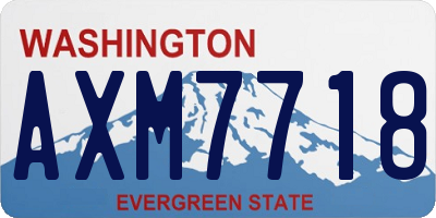 WA license plate AXM7718