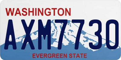 WA license plate AXM7730