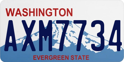 WA license plate AXM7734