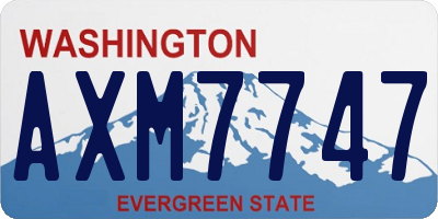 WA license plate AXM7747