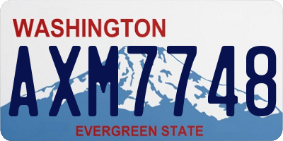 WA license plate AXM7748