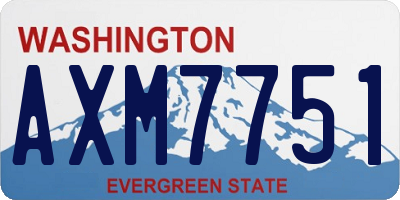 WA license plate AXM7751