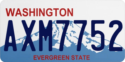 WA license plate AXM7752