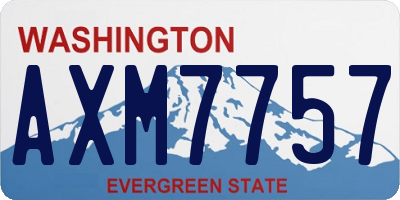 WA license plate AXM7757
