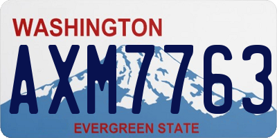 WA license plate AXM7763