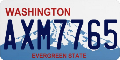 WA license plate AXM7765