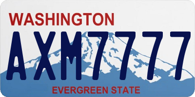WA license plate AXM7777