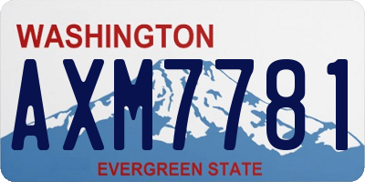 WA license plate AXM7781