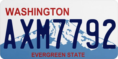 WA license plate AXM7792