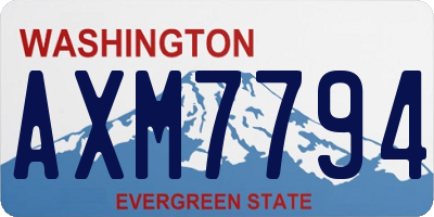 WA license plate AXM7794