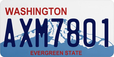 WA license plate AXM7801