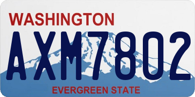 WA license plate AXM7802