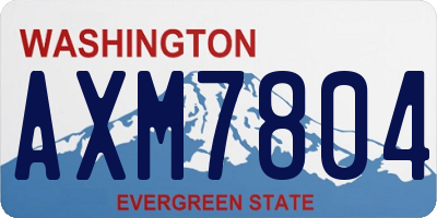 WA license plate AXM7804