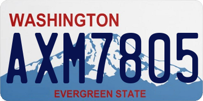 WA license plate AXM7805