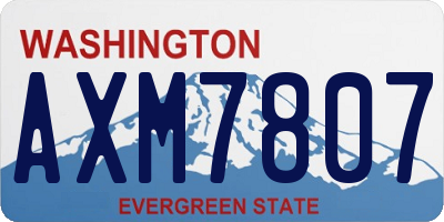 WA license plate AXM7807